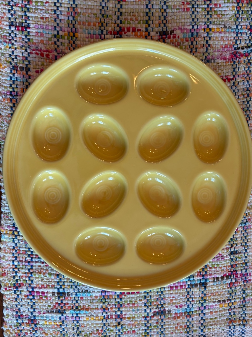 Homer Laughlin Fiesta Egg Platter in light yellow